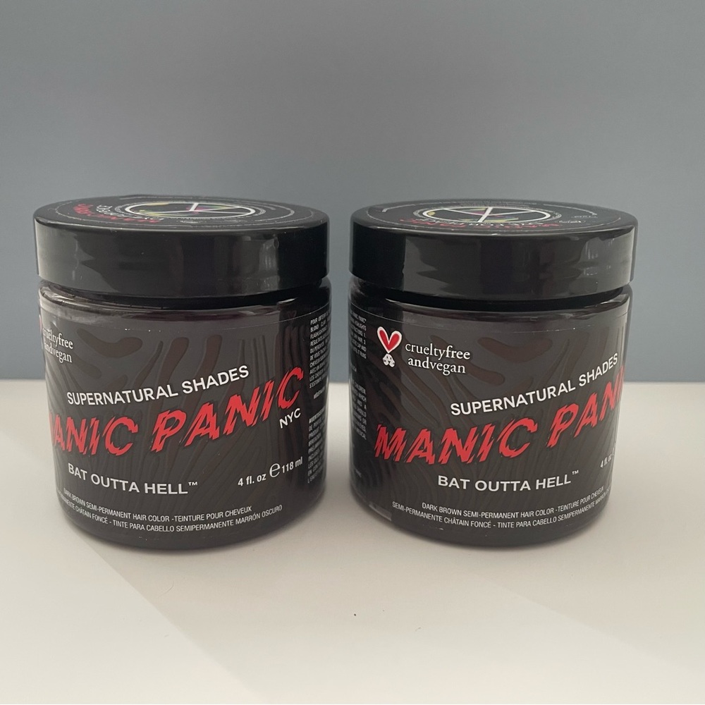 Set of 2 Manic Panic Bat Outta Hell Hair Color Dye Dark Brown Supernatural Warm